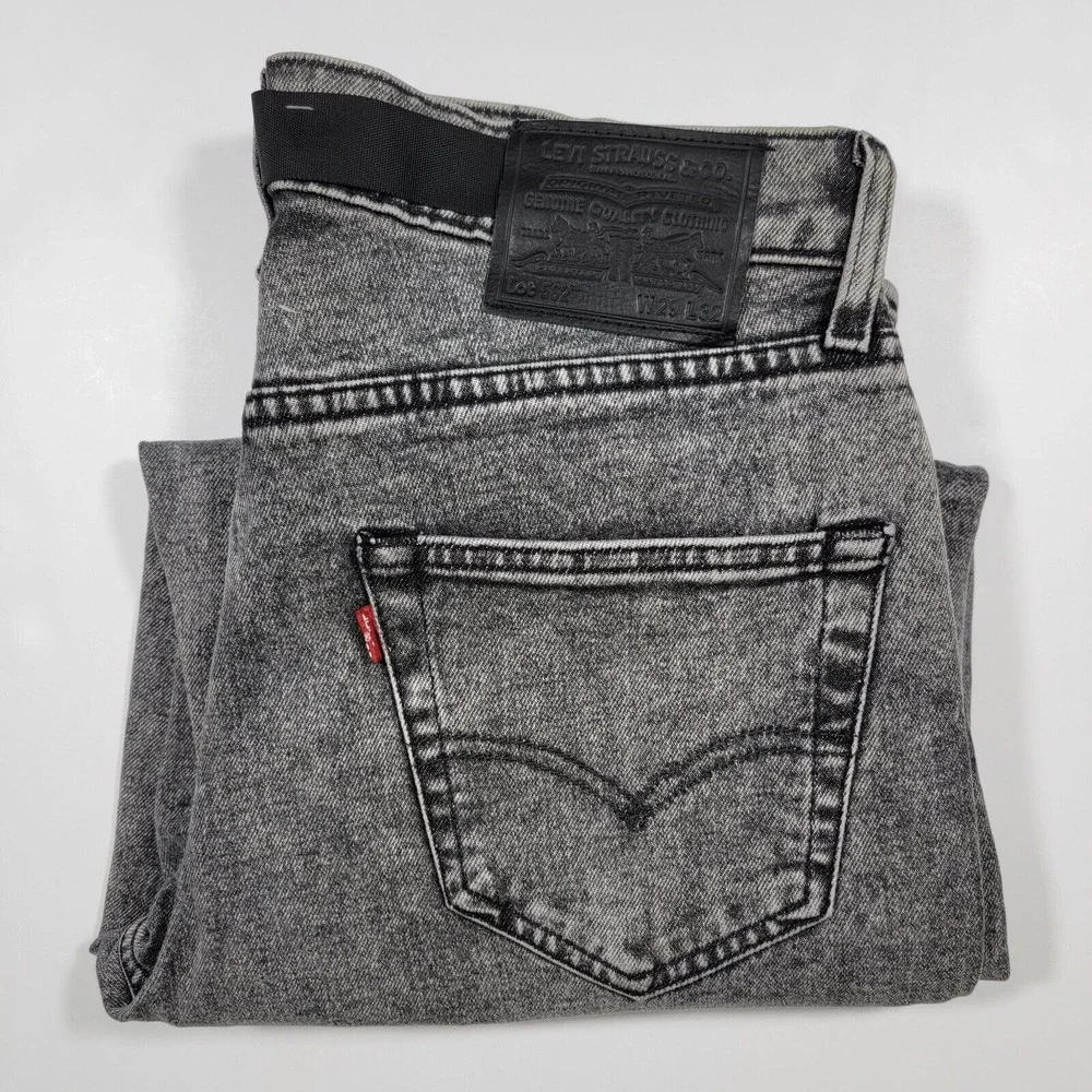 Levi's PREMIUM 562 Men's Denim Jeans Acid Wash Gray‎ Loose Taper Size 29x29 NEW